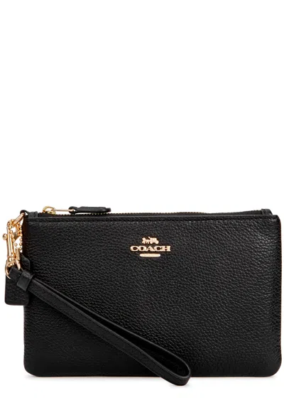 Coach Grained Leather Pouch, Pouch, Leather, Black