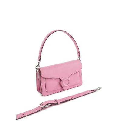 Coach Grained Leather Shoulder Bag In Pink