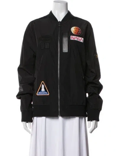 Pre-owned Coach Graphic Print Bomber Jacket In Black