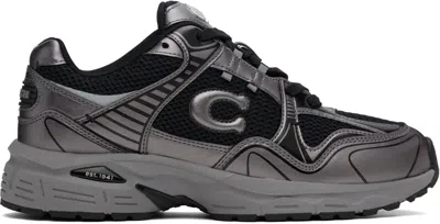Coach Gray & Black C301 Sneakers In Ancient Zinc/black