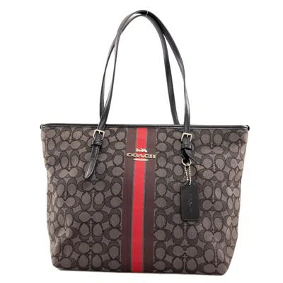 Pre-owned Coach Gray Canvas Tote Bag ()