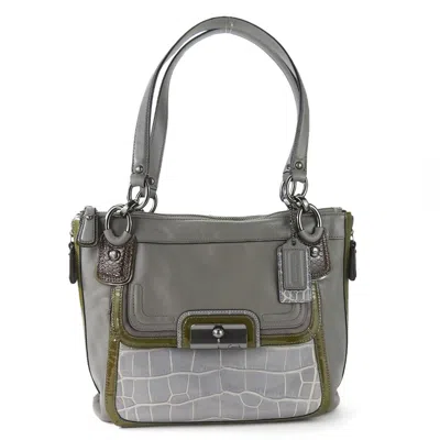 Pre-owned Coach Gray Leather Tote Bag ()