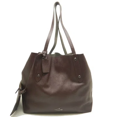 Pre-owned Coach Gray Purple Leather Tote Bag ()