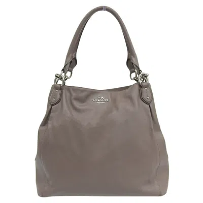 Pre-owned Coach Grayish Leather Handbag Shoulder Bag Tote Bag ()