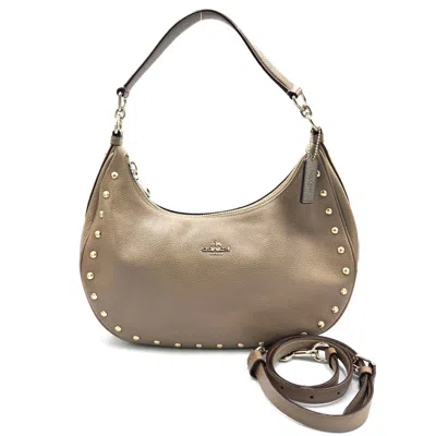 Pre-owned Coach Grayish Leather Shoulder Bag ()