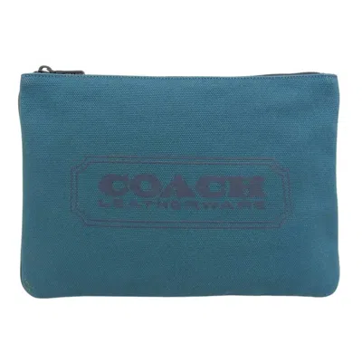 Pre-owned Coach Green Canvas Clutch Bag ()
