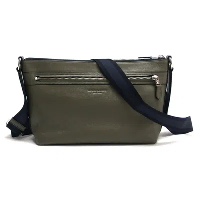 Pre-owned Coach Green Khaki Messenger Bag Shoulder Bag () In Multi