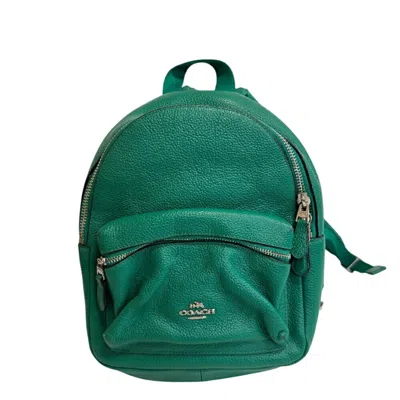 Pre-owned Coach Green Leather Backpack ()