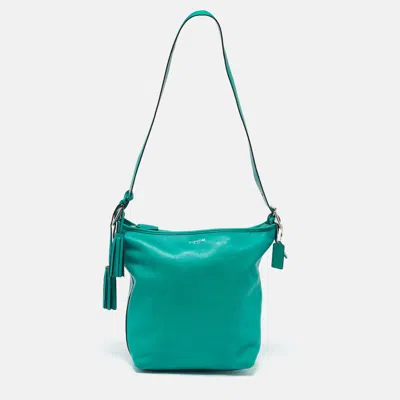Pre-owned Coach Green Leather Legacy Tassel Bucket Bag