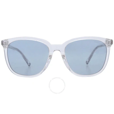 Coach Grey Blue Square Men's Sunglasses Hc8338u 511172 55 In Blue / Grey