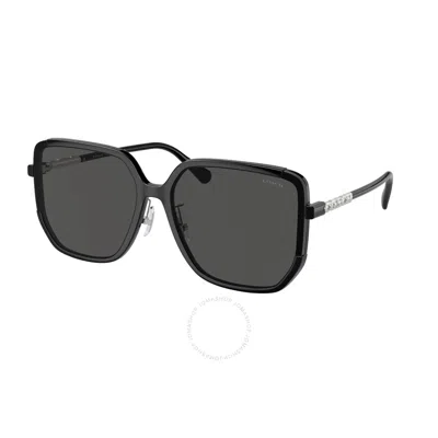 Coach Grey Butterfly Ladies Sunglasses Hc8401d 500287 64 In Black