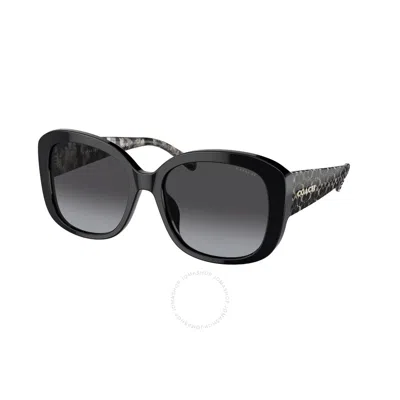 Coach Grey Gradient Butterfly Ladies Sunglasses Hc8363u 50028g 56 In Black