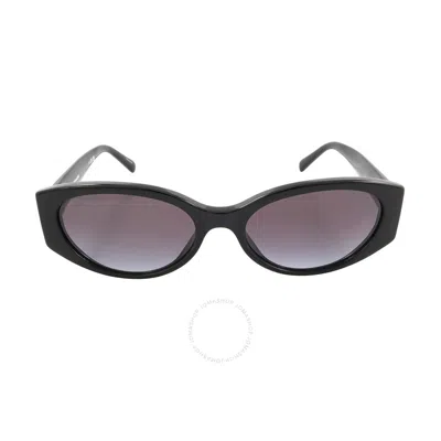 Coach Grey Gradient Oval Ladies Sunglasses Hc8353f 50028g 57 In Black / Grey
