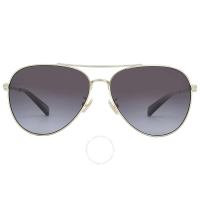 Coach Grey Gradient Pilot Men's Sunglasses Hc7140 90058g 61 In Gold / Grey