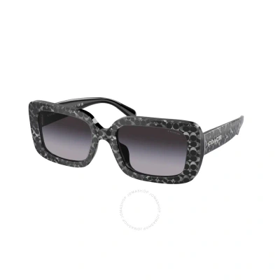 Coach Grey Gradient Rectangular Ladies Sunglasses Hc8380u 55208g 54 In Black