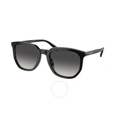 Coach Grey Gradient Square Men's Sunglasses Hc8384u 50028g 55 In Black / Grey