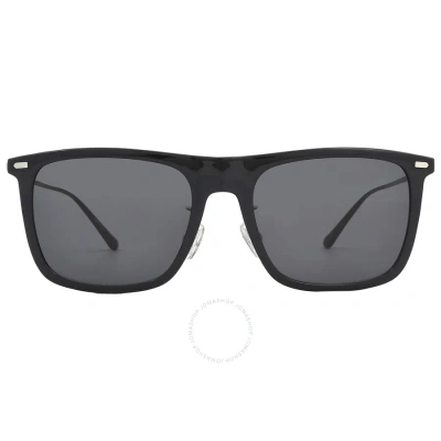 Coach Grey Rectangular Men's Sunglasses Hc8356 500287 56 In Black / Grey