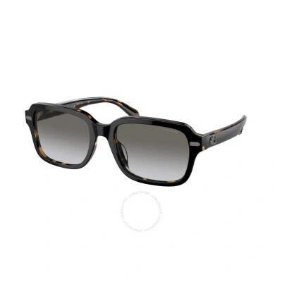 Coach Grey Rectangular Men's Sunglasses Hc8388u 57993c 56 In Black / Dark / Grey / Tortoise