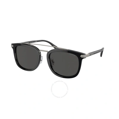Coach Grey Square Men's Sunglasses Hc8382 500287 53 In Black / Grey / Gun Metal / Gunmetal