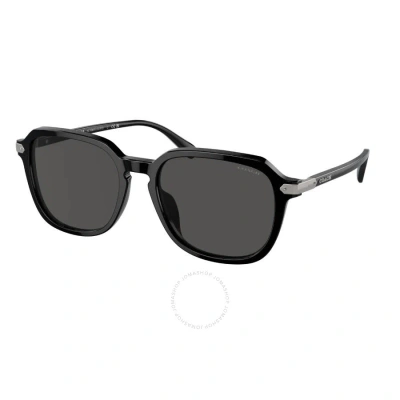 Coach Grey Square Men's Sunglasses Hc8383u 500287 55 In Black / Grey