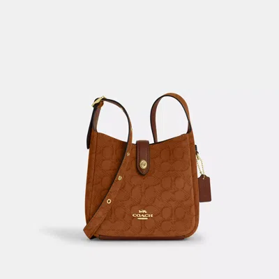 Coach Hadley Mini Crossbody Bag In Signature Suede In Brown
