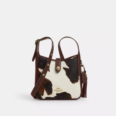 Coach Hadley Mini Crossbody Bag With Cow Print And Tassel In Multi