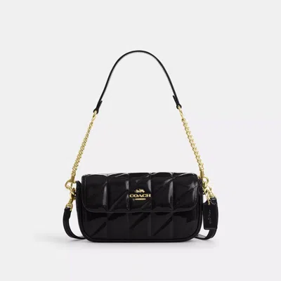 Coach Hailey Flap Bag With Quilting In Black