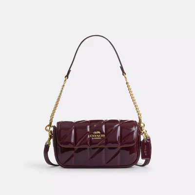 Coach Hailey Flap Bag With Quilting In Red