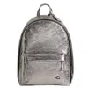 Coach Hall 22 Metallic Backpack In Silver