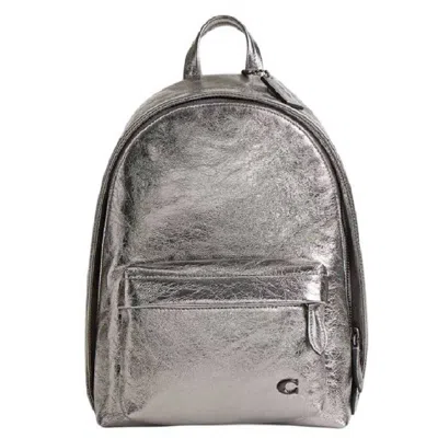 Coach Hall 22 Metallic Backpack In Silver