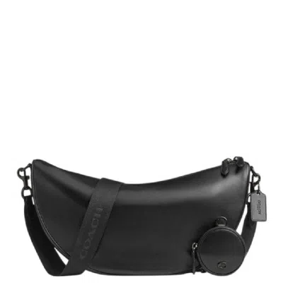 Coach Hall 45 Soft Sling Leather Belt Bag In Black