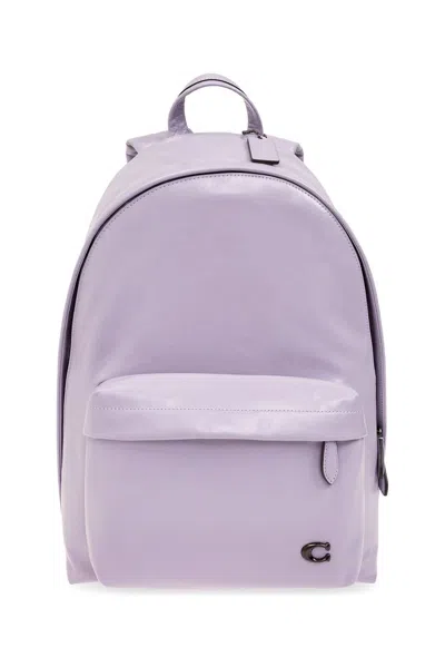 Coach Hall 皮质双肩包 In Purple