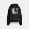 Coach Halloween Cat Moon Signature Square Hoodie In Black