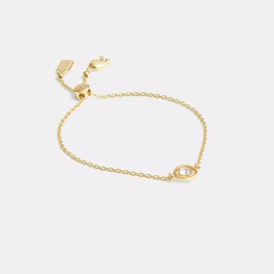 Coach Halo Round Slider Bracelet In Gold