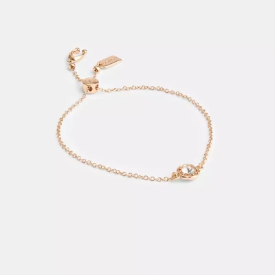 Coach Halo Tea Rose Slider Bracelet In Rose Gold