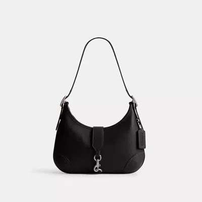 Coach Hamptons Hobo In Silver/black