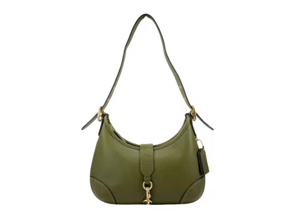 Coach Hamptons Leather Hobo Shoulder Bag In Green