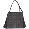 Coach Handbag 57933 Signature Canvas Leather Black Gray In Black