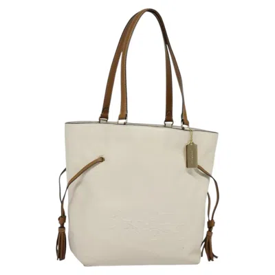 Pre-owned Coach Handbag Sling White Leather Tote Bag Bag ()