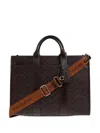 Coach Handle Patterned Tote Bag In Brown
