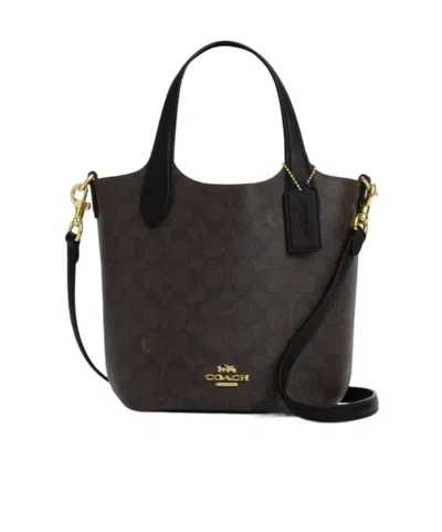 Coach Hanna Bucket Bag Signature Canvas In Black