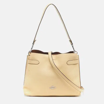 Pre-owned Coach Hanna Yellow Leather Shoulder Bag
