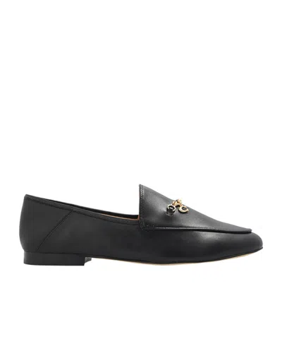 Coach Hannah Chain-strap Leather Loafers In Black