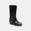 Coach Harness Boot In Loved Leather In Black