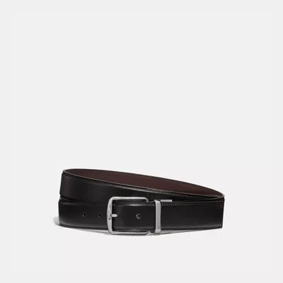 Coach Harness Buckle Cut To Size Reversible Belt, 32 Mm In Black/brown