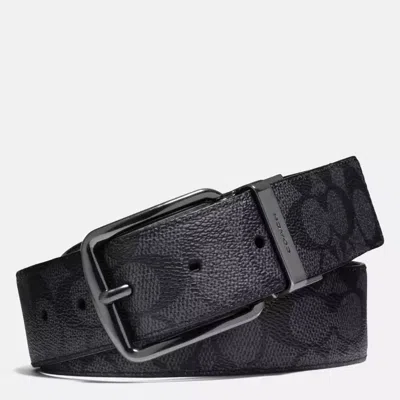 Coach Harness Buckle Cut-to-size Reversible Belt In ["grey","black"]