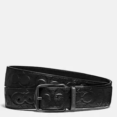 Coach Harness Buckle Reversible Belt In ["black"]
