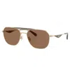 Coach Hc 7178 900573 57mm Unisex Pilot Sunglasses In Multi