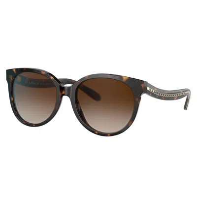 Coach Hc 8321 51203b 55mm Womens Round Sunglasses In Brown Gradient