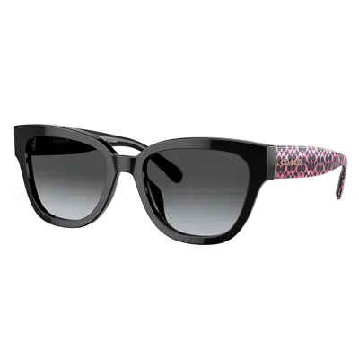 Coach Hc 8379u 5002t3 54mm Womens Butterfly Sunglasses In Grey Gradient Polar